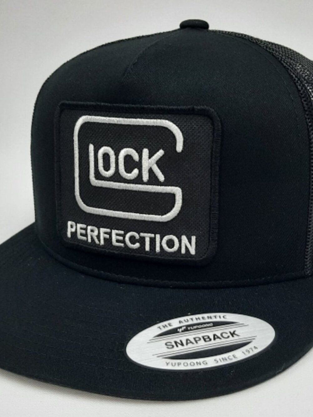 Glock Embroidered Patch Flat Bill Hat Cap Mesh Snapback Trucker